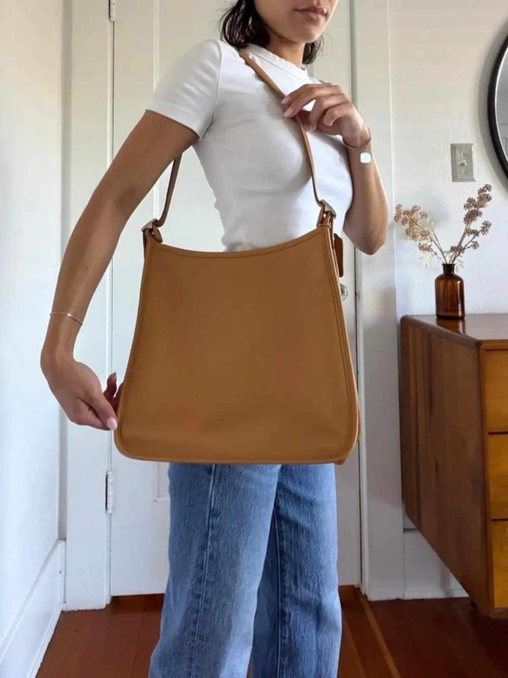 Coach leather tan